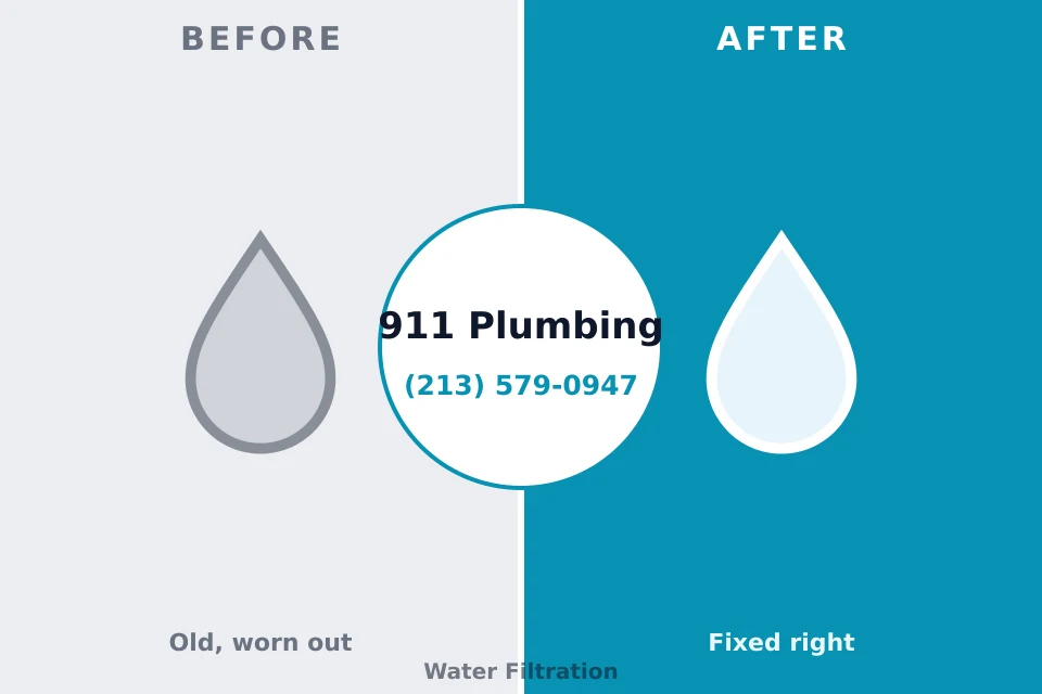 Before and after: plumbing repair Laguna Niguel, CA